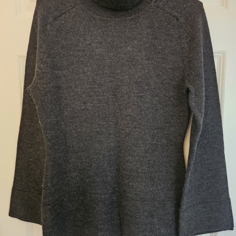 Marisa Christina Charcoal Turtleneck Sweater - 100% Merino Wool